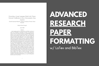 apply latex formatting and typesetting to your research paper