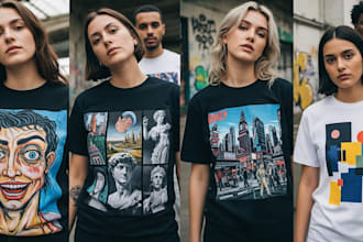 create unique streetwear, edgy, artsy tshirt designs