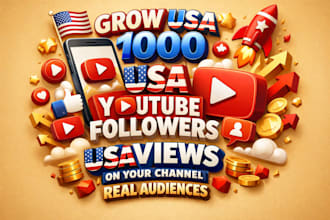 grow in 1,000 youtube followers, views on your channel real audiences