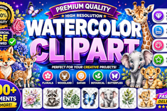 create watercolor clipart for commercial use
