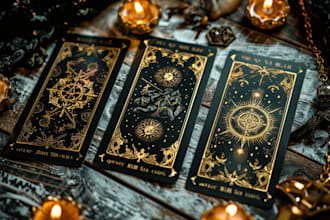 draw custom tarot card illustration with dark art style