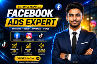 setup instagram tiktok facebook ads campaign meta ads marketing for leads, sales