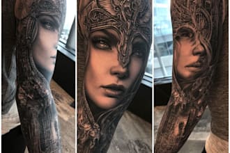draw a attractive tattoo sleeve art