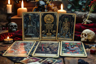 design custom tarot card illustration oracle tcg dark art