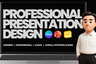 design professional canva presentation or powerpoint