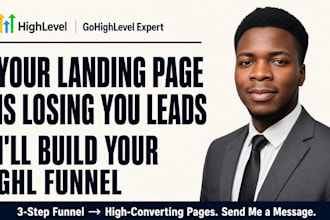 make gohighlevel landing page, ghl website design, go high level sales funnel