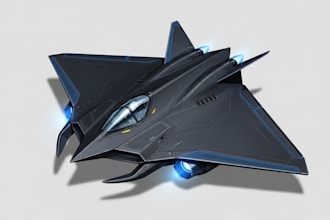 draw spaceship concept art or design a starship or scifi vehicle