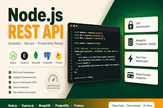 provide rest API and nodejs express backend with any database