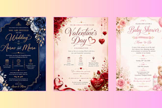 create beautiful birthday, wedding and party invitations