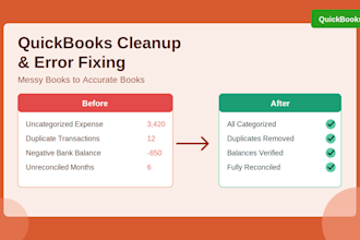 clean up and fix errors in your messy quickbooks online account
