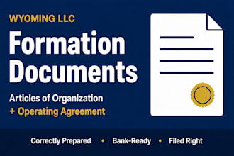 prepare your wyoming llc articles of organization and operating agreement