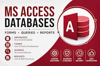 create, redesign ms access databases, forms, queries and reports