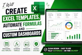 create excel templates, automate formulas and custom dashboards