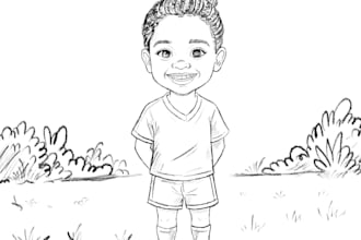 create incredible children colouring illustrations drawing
