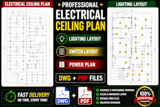 create professional electrical ceiling plan and lighting
