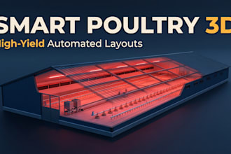 design automated smart poultry farm 3d layout and cgi