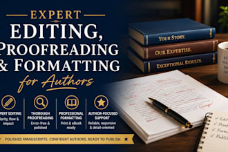expert editing, proofreading and  formatting for authors