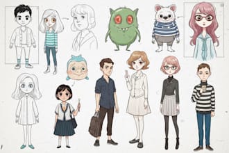 create unique hand drawn character or anything  illustrations