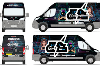 create premium vehicle wrap, van wrap and car graphics design