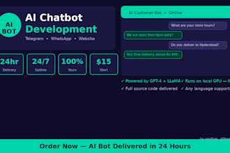 build a custom ai chatbot for your telegram whatsapp or website in 24 hours