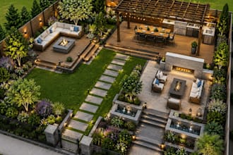 create pergola, deck terrace and outdoor living space, backyard landscape design