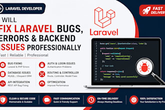 fix laravel bugs, errors, and backend issues professionally