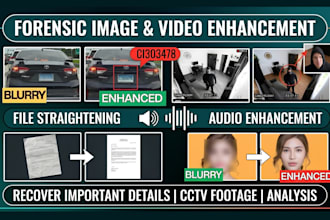 do forensic image enhancement, video enhancement and photo restoration