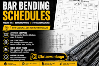 prepare accurate bar bending schedules, rebar detailing and quantity takeoffs