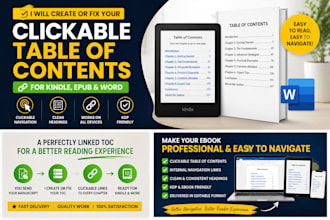 create a clickable table of contents for your kindle ebook