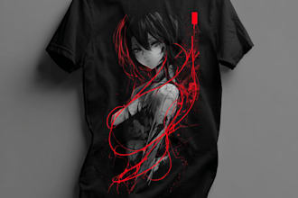 make unique tshirt design dark art japanese illustration
