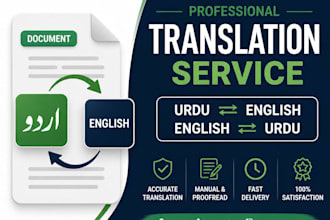 manually translate english to urdu and urdu to english with proofreading