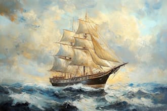 create ship oil painting for you