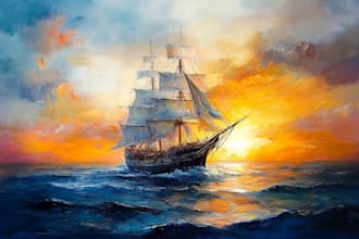 create ship oil painting for you