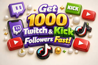 do organic kick promotion, kick channel promotion, to gain follower and viewers