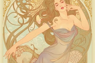 do illustrations in art nouveau style