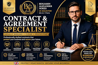 write legal contracts, agreements and terms UK solicitor