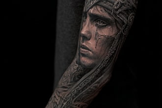 draw a attractive tattoo sleeve art