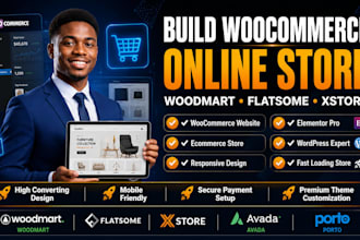 build woocommwerce online store using flatsome,woodmart, or  xstore ecommerce