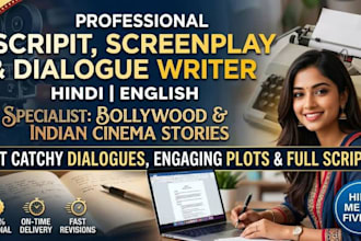 write professional bollywood scripts and screenplays