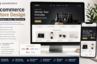 create a professional squarespace ecommerce store that sells
