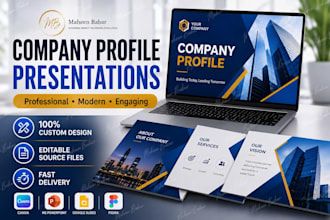design professional company profile, pitch deck and ppt presentation