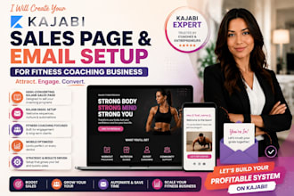 create kajabi sales page kajabi email setup kajabi fitness coaching business