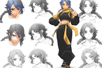 draw anime character turnaround sheet