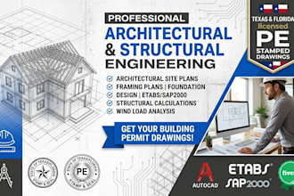 license architectural structural civil engineering plan in texas california ohio