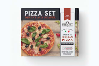 design pizza box, burger, and food product box packaging design