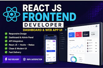 build react js frontend, dashboard and web app UI