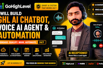 build gohighlevel ai chatbot, coversation ai, voice ai agent and automation