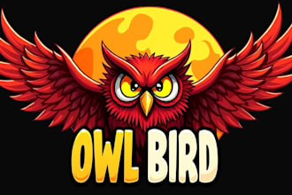 create an eye catching owl bird mascot logo in one day