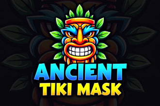 design different tiki mask mascot logo only 15 hours