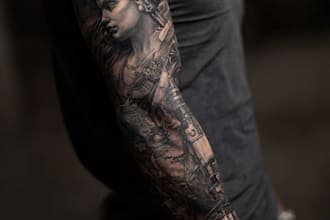 make a custom tattoo sleeve art as you want